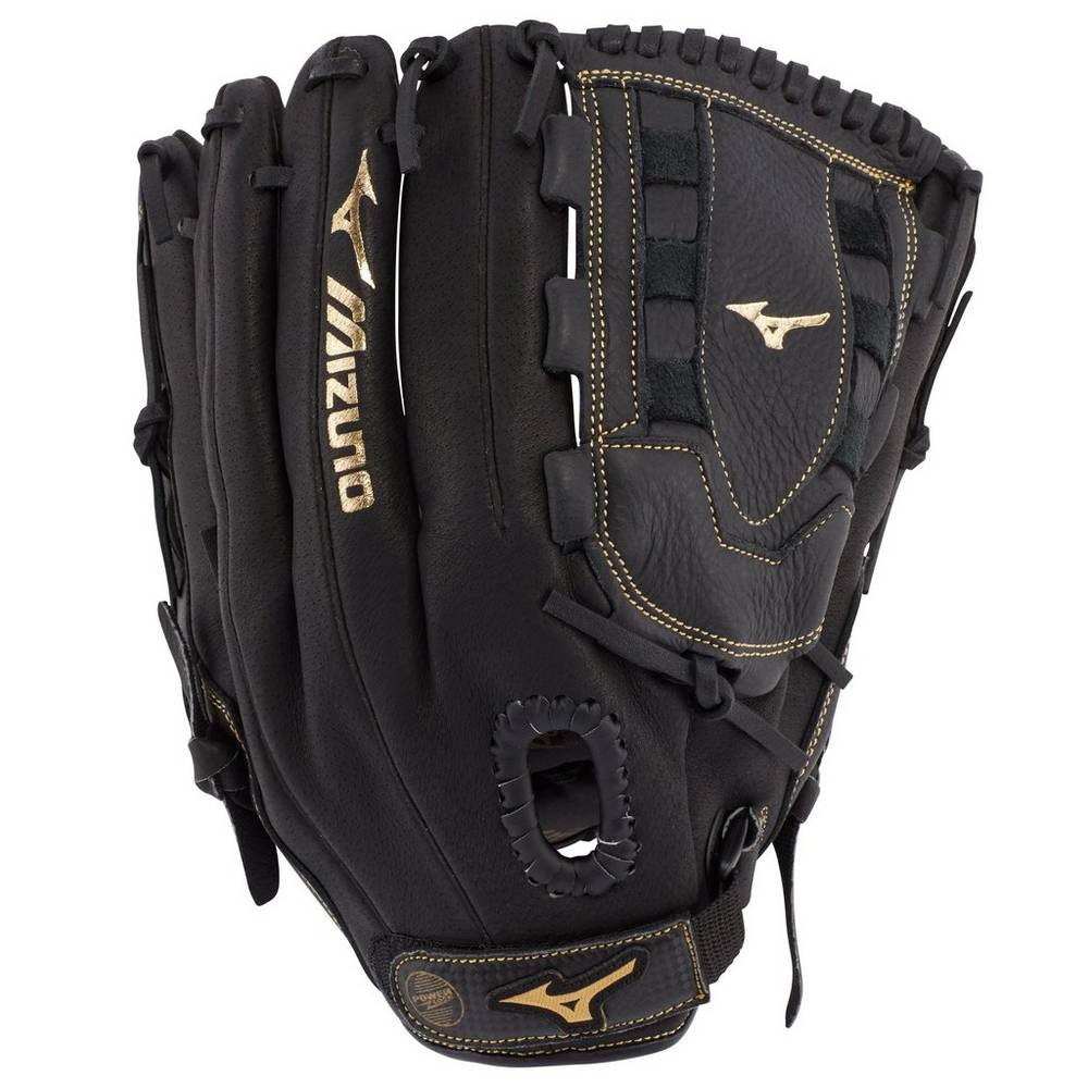 Mizuno Men's Premier Series Slowpitch Softball 12.5" Gloves Black/Gold (312792-HOV)